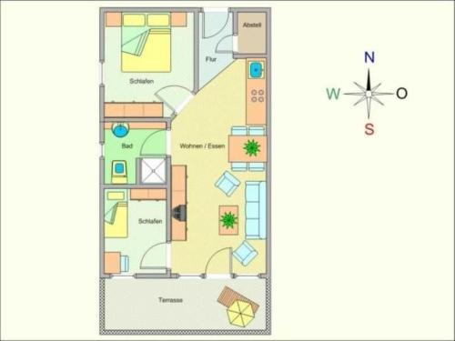 a floor plan of a condo at Störtebeker 14 in Kühlungsborn