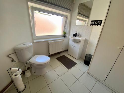 Koupelna v ubytování 3-Bedroom apartment in Rajhrad, with kitchen, 2 bathrooms, parking