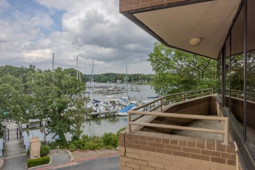 a view of a marina from the balcony of a house at Solomons Inn Resort and Marina in Solomons