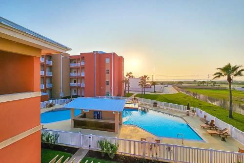 a view of a swimming pool in a resort at La Isla Condominiums #C105 in South Padre Island