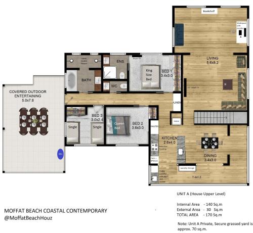 Κάτοψη του Moffat Beach Coastal Contemporary Unit A