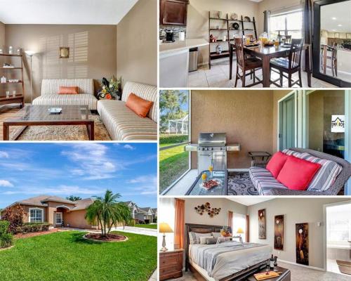 a collage of photos of a house at Golf Course Community! Amazing Home for 8 Guests in Valrico