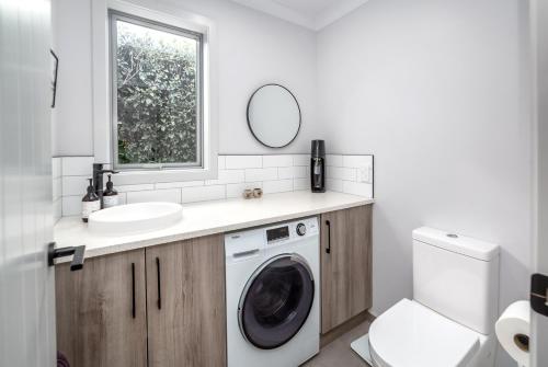 Et badeværelse på Wine Country Bach