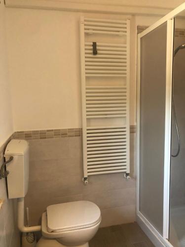 a bathroom with a toilet and a shower at La Maremmana in Talamone