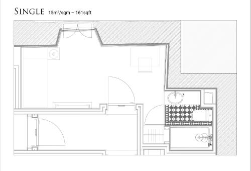 a floor plan of a house at AlmaLusa Alfama in Lisbon