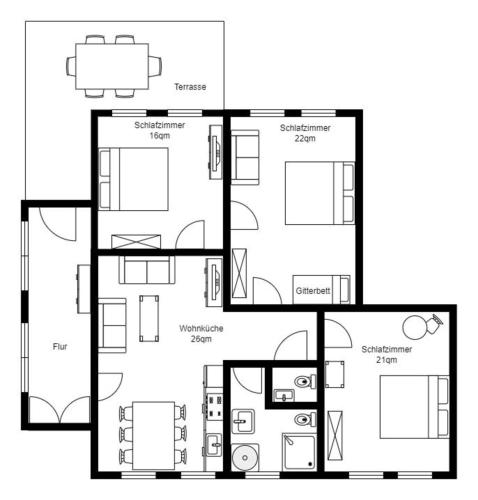 Půdorys ubytování Ferienwohnung Biethahn - Gaarden