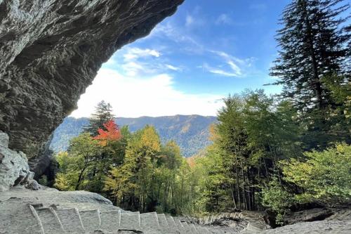 a view of a mountain from a rock formation at Newly Renovated 5 Star Condo, Pool, Gorgeous View in Sevierville