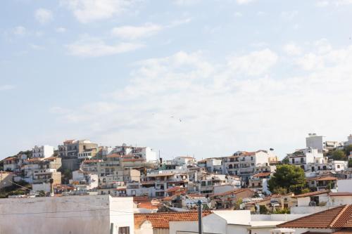a view of a city with buildings at Pappous Adreas in Skiathos Town