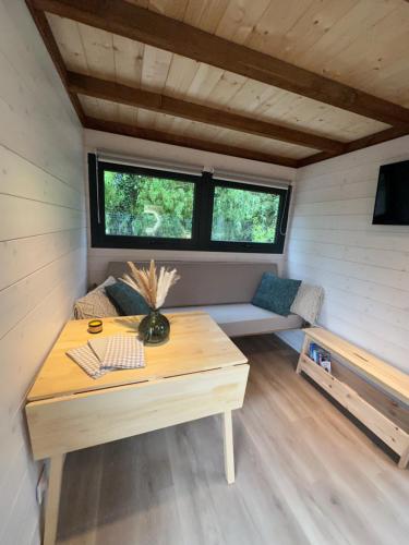 TV a/nebo společenská místnost v ubytování Tiny House des Cigognes