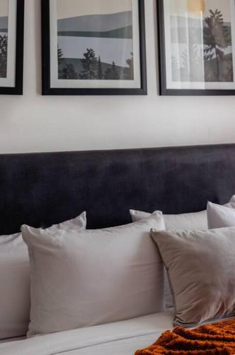a bunch of pillows on a bed in a room at Upscale 2bd & 2ba Apt in Swara Ranch in Maiyan in Nanyuki