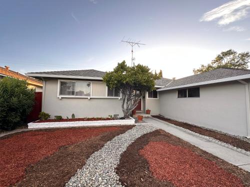 a house with a tree in the front of it at Great Stay in South San Jose in San Jose