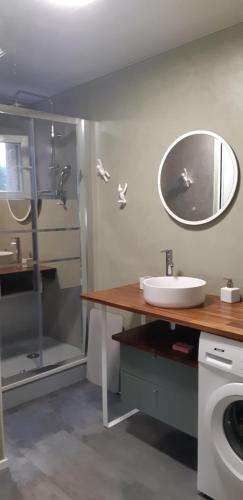Koupelna v ubytování Le 6 du Pitalugue Bonascre appartement en duplex 55m2