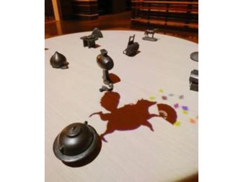 a table topped with figurines of a squirrel and a mouse at Aeria Tohno - Vacation STAY 62232v in Tōno