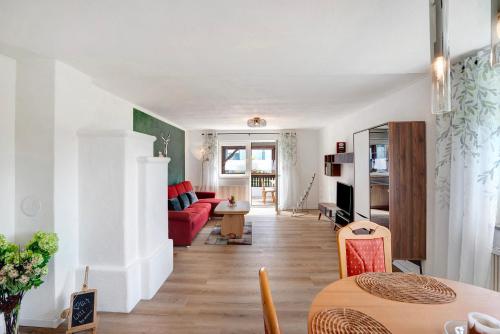 Posezení v ubytování Wohnung zum Hirschen