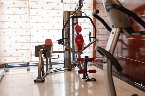 Fitness centrum a/nebo fitness zařízení v ubytování Hotel Badajoz Center