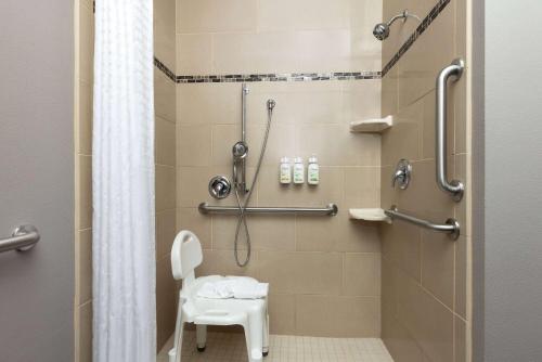 スーフォールズにあるLa Quinta by Wyndham Sioux Fallsのバスルーム(シャワー、トイレ付)