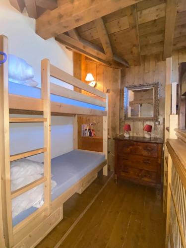 - une chambre avec des lits superposés dans une cabine dans l'établissement Appartement 1004 Grand Sud, à Courchevel