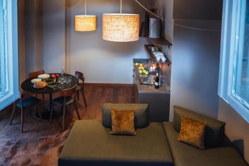 a living room with a couch and a table at Casale Sciarra in Anagni