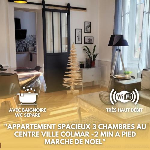 COLMAR Centre VILLE 6 couchages 3 grandes chambres