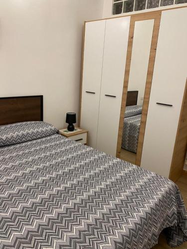 a bedroom with a bed and a large closet at Casa Salemi 41 in Piazza Armerina
