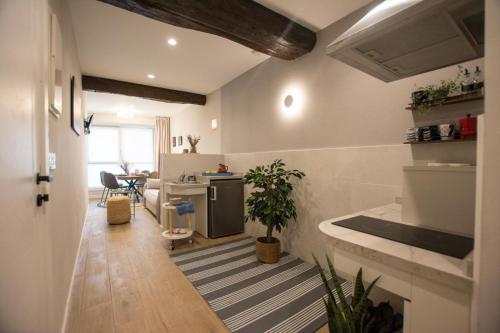 Una cocina o zona de cocina en APARTAMENTOS BOUTIQUE ALTZOAN Aparcamiento gratis y supermercado a 2 metros