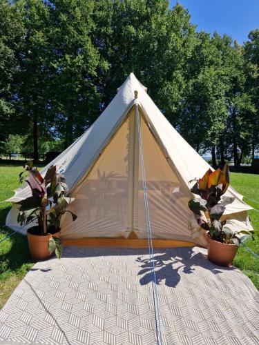 Zahrada ubytování Glamping za Zamkiem w Chęcinach