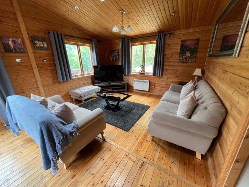 Χώρος καθιστικού στο Owlet Lodge at Owlet Hideaway - with Hot Tub, Near York