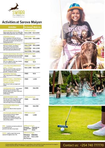 a brochure for a horse show at a resort at Upscale 2bd & 2ba Apt in Swara Ranch in Maiyan in Nanyuki