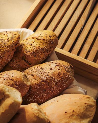 a box of bagels sitting on top of a table at Borgo San Luigi in Monteriggioni