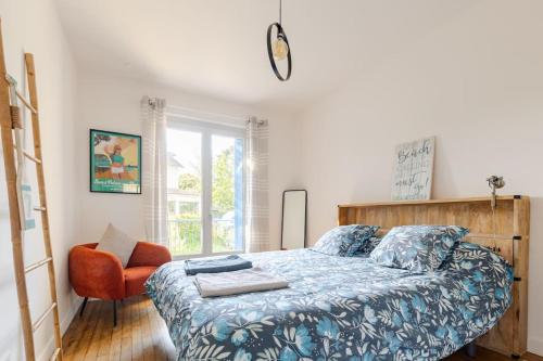 Ένα ή περισσότερα κρεβάτια σε δωμάτιο στο Rêve Eté trés bel appartement entièrement rénové