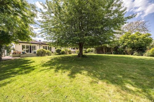 a tree in the yard of a house at RIVER RETREAT- near Holloway U, Thorpe Park and Heathrow airport in Thorpe