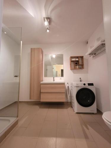 Vannituba majutusasutuses Ferienwohnung Zeiger