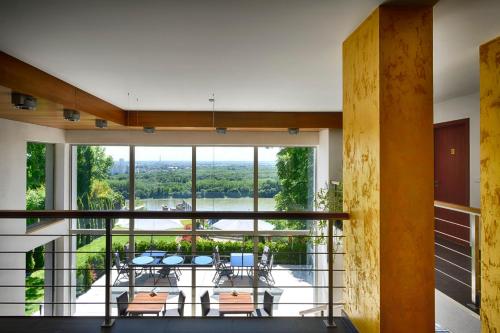 a view from the balcony of a house at River View Apartments Hotel in Bratislava