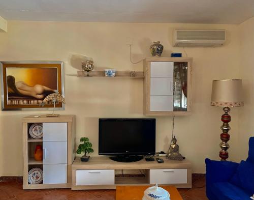 TV a/nebo společenská místnost v ubytování Chalet independiente