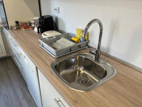 - un évier de cuisine avec un plateau dans l'établissement House in the Village, à Križevci pri Ljutomeru