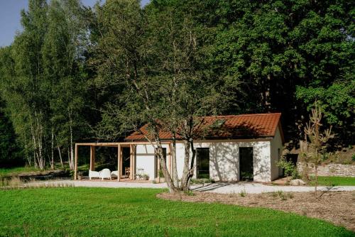 Κήπος έξω από το Balia i Las Domek nad jeziorem MoreLife House