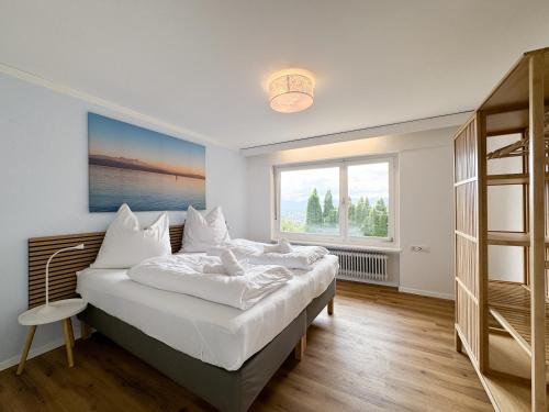 Postel nebo postele na pokoji v ubytování Ferienhaus mit Aussicht