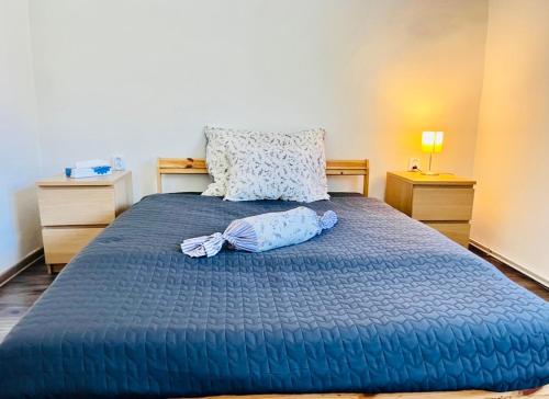 Ένα ή περισσότερα κρεβάτια σε δωμάτιο στο Apartman na konci světa Hřensko