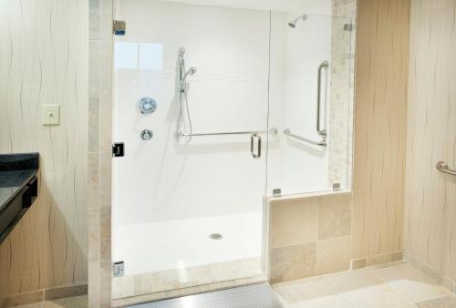 a shower with a glass door in a bathroom at Holiday Inn Express Nashville-Hendersonville by IHG in Hendersonville