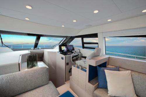 a view of the cockpit of a boat at Santa Barbara in Podstrana