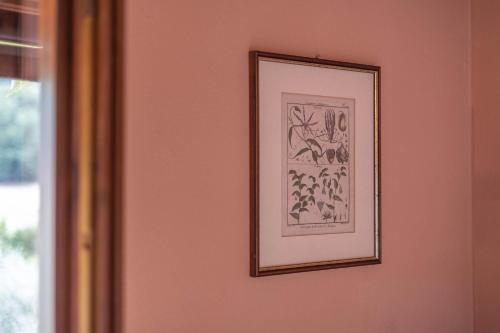 a picture hanging on a wall next to a window at Agriturimo Cà Dorale in Fano