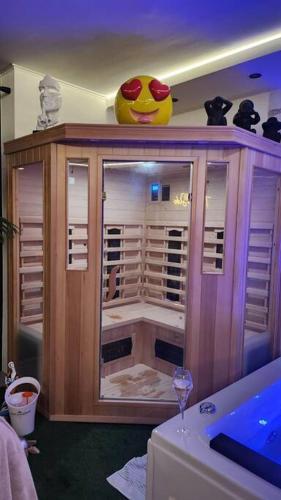 a cabinet with a smiley face on top of it at Sea Side Calais vue mer in Calais