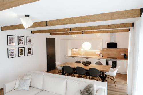 Kuchyň nebo kuchyňský kout v ubytování Apartmán Panorama