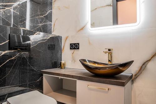 Ένα μπάνιο στο Apartament Lawendowe Wzgórze