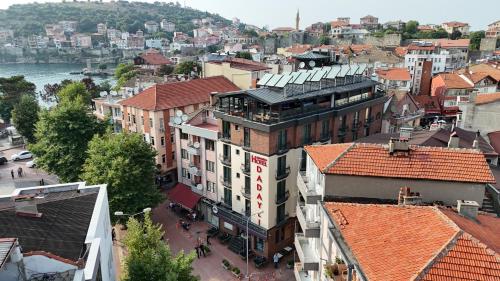 an overhead view of a city with buildings at AMASRA DADAYLI HOTEL in Amasra