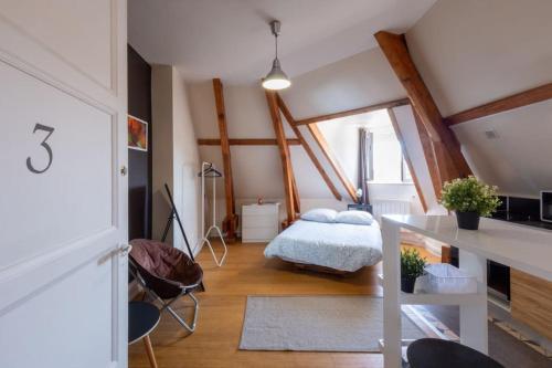 En eller flere senge i et værelse på Saint -Louis 3 -centre ville-studette