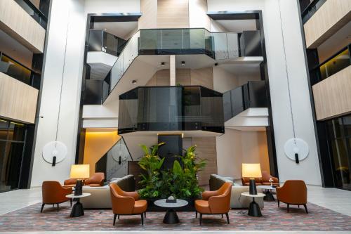 Ruang duduk di Manazel Aldiafah serviced Apartments AlSulymaniyah