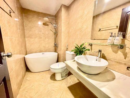 Koupelna v ubytování Hotel Royal II