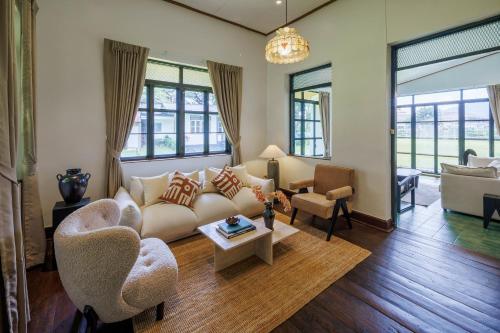 Χώρος καθιστικού στο Villa de Pruek Chiang Mai