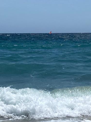 une personne à bord d'une vague dans l'océan dans l'établissement Cannes centre, à Cannes